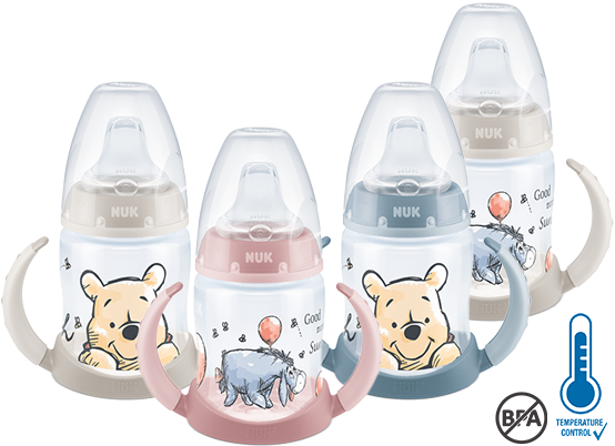 [Translate to English (british):] NUK First Choice Disney Winnie the Pooh Learner Bottle 150ml with Temperature Control