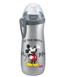 10.255.416 NUK Disney Mickey Sports Cup m Soft-Push-Pull-Tülle Silikon Grau Boy 