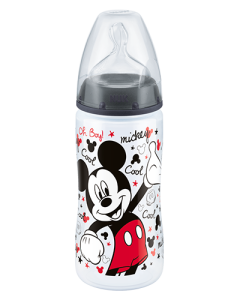 NUK First Choice Plus Mickey Mouse Baby Bottle 300ml with Teat, black
