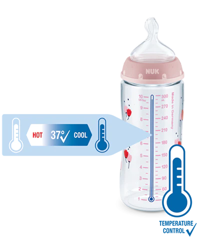 Biberón First Choice Mickey control temperatura, silicona (6-18) 300ml.Nuk